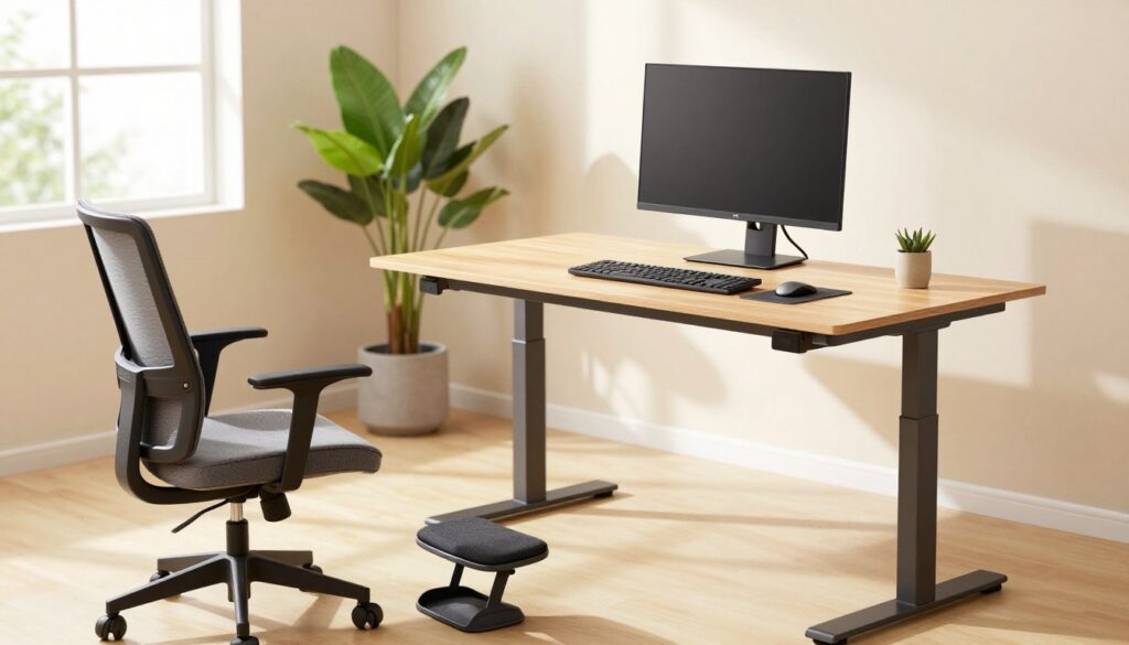 ergonomic workstation setup